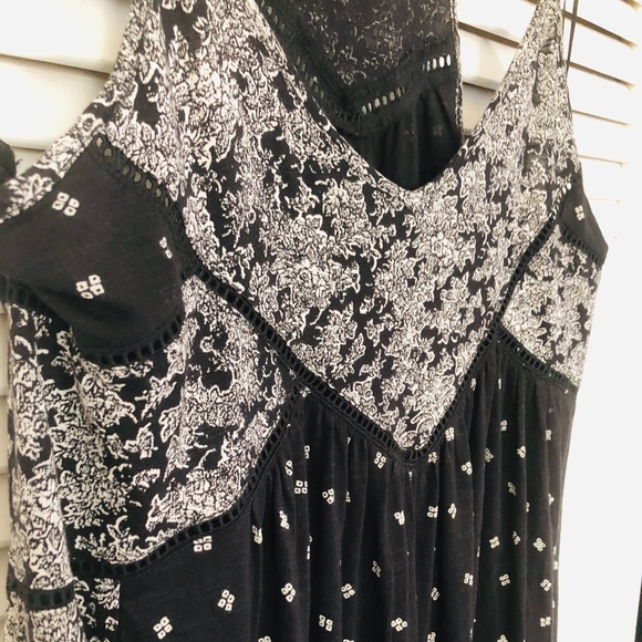 Lucky Brand | Dresses | Lucky Black And White Floral Jersey Maxi Dress ...